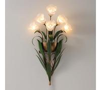 RKYRRKI Wall Lights for bedrooms Vintage Flower Glass Lily of The Valley Wall Lamp Rural Style Sconces G4 Wall Lamps for Bedroom Living Room Art Deco