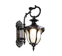 RKYRRKI Wall Sconce Black E27 European-Style Garden Wall Light Outdoor IP65 Waterproof Wall Lamp for Garden Villas Features Glass Lampshade for Landscape Lighting