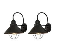 RKYRRKI Waterproof Industrial Outdoor Wall Light - IP44 Iron Decorative Lamp for Balcony, Courtyard, Garden - Stylish Exterior Lighting Solution (2 Pack)