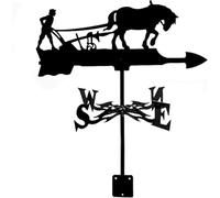 RKYRRKI Weather Vane Alpaca Eagle Fish Horse Farmland Weathervane Wind Direction Indicator Stainless Steel tWeathercock Measuring Tool with Mounting Bracket 35 * 50 CM-Horse