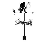 RKYRRKI Weathervane Monster Shape Ornament Wind Vane with Roof Mount Direction Creative Home Decor for Outdoor Farmhouse Yard Garden Gazebo,Sasquatch-Sasquatch,Bigfoot Fish,Bigfoot Fishing