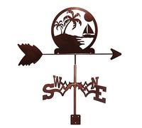 RKYRRKI Weathervane Weather Vane Retro Durable Stainless Steel Small Island Wind Direction Indicator for Outdoor Garden Decoration