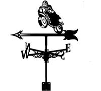 RKYRRKI Weathervane Weather Vane Retro Durable Stainless Steel Wind Direction Indicator Creative Outdoor Stand for Garden Patio Decoration (Color : Dragon) (Motorcyclist)