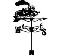 RKYRRKI Weathervane,Weather Vane Train Pattern Weathervane with Roof Mount Architectural Style Stainless Steel Outdoor Wind Measuring Tools Garden Supplies