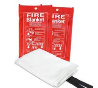 RKZCT Emergency Fire Blanket 2 Pack - 40” x 40” Fireproof Fiberglass Safety Blanket for Home, Kitchen, Camping, and Office - Fire Extinguishing, Flame Retardant, Fire Prevention Cloth