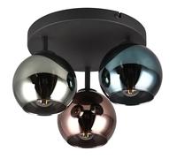 RL LIVE YOUR LIGHT Reality Ceiling lamp Sheldon R61303017, matt Black Metal, Blue/Green/Copper Glass, Except 3X E14