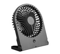 RL LIVE YOUR LIGHT Reality Leuchten Breezy R044-02 Table Fan, Plastic, Matte Black, 2 Watt, Battery Operated, USB-C, 3 Levels