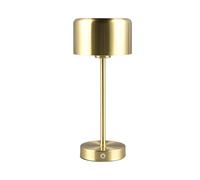 RL LIVE YOUR LIGHT Reality Leuchten Jeff R59151108 LED Battery-Powered Table Lamp Polished Metal Brass with 1.5 Watt LED, 4-Way Touch