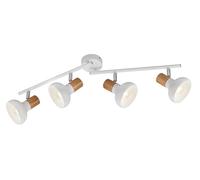RL LIVE YOUR LIGHT Reality Leuchten Latika Beam R81524031, Metal matt White, Synthetic Wood, excl. 4X E14