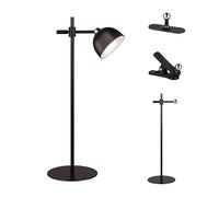 RL LIVE YOUR LIGHT Reality Leuchten Maxima R57791102 LED Battery Table Lamp Metal Matte Black with 3 Watt LED, 4-Way Touch, Includes Stand and Wall Mounting and Clamping Device