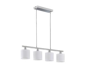RL LIVE YOUR LIGHT Reality Leuchten Tommy R30334001 Pendant Lamp, Nickel Matte, Fabric Shade White