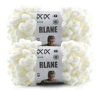 RLANE Loop Yarn for Finger Knitting Soft - Chunky Yarn for Hand Knitting - 2 Pack of 180 G/6.4 Oz - #7 Jumbo - 18 Yards - Chenille Blanket Yarn for Crocheting Blankets Amigurumi (2, Cream)