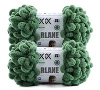 RLANE Loop Yarn for Finger Knitting Soft - Chunky Yarn for Hand Knitting - 2 Pack of 180 G/6.4 Oz - #7 Jumbo - 18 Yards - Chenille Blanket Yarn for Crocheting Blankets Amigurumi (2, Dark Green)