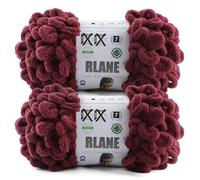 RLANE Loop Yarn for Finger Knitting Soft - Chunky Yarn for Hand Knitting - 2 Pack of 180 G/6.4 Oz - #7 Jumbo - 18 Yards - Chenille Blanket Yarn for Crocheting Blankets Amigurumi (2, Dark Red)