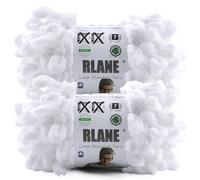 RLANE Loop Yarn for Finger Knitting Soft - Chunky Yarn for Hand Knitting - 2 Pack of 180 G/6.4 Oz - #7 Jumbo - 18 Yards - Chenille Blanket Yarn for Crocheting Blankets Amigurumi (2, White)