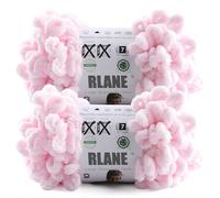 RLANE Loop Yarn for Finger Knitting Soft - Chunky Yarn for Hand Knitting - 2 Pack of 180 G/6.4 Oz - #7 Jumbo - 18 Yards - Chenille Blanket Yarn for Crocheting Blankets Amigurumi (2, Light Pink)
