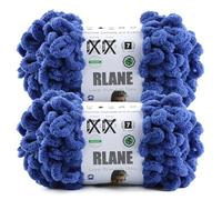 RLANE Loop Yarn for Finger Knitting Soft - Chunky Yarn for Hand Knitting - 2 Pack of 180 G/6.4 Oz - #7 Jumbo - 18 Yards - Chenille Blanket Yarn for Crocheting Blankets Amigurumi (2, Royal Blue)