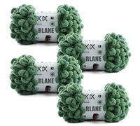 RLANE Loop Yarn for Finger Knitting Soft - Chunky Yarn for Hand Knitting - 4 Pack of 180 G/6.4 Oz - #7 Jumbo - 18 Yards - Chenille Blanket Yarn for Crocheting Blankets Amigurumi (4, Dark Green)