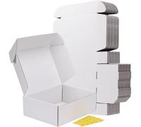 RLAVBL 20 Pack White Shipping Boxes 305x229x102mm, Small Corrugated Cardboard Boxes with Smiling Faces Stickers, Ideal for Storage, Transport and Small Businesses