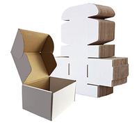 RLAVBL 25 Pack 153x102x76 mm (6x4x3 in) Shipping Boxes Small White Corrugated Cardboard Box for Packing Mailing