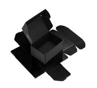 RLAVBL 6x4x3 Shipping Boxes 6 Pack, 15.3x10.2x7.6cm Black Corrugated Cardboard Boxes, Mailing Box for Posting, Small Business