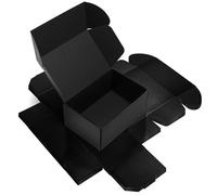 RLAVBL 9x6x4 Shipping Boxes 6 Pack, 22.9x15.3x10.2cm Black Corrugated Cardboard Box, Small Packing Boxes for Posting Mailing Small Business