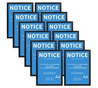 RLAVBL A4 Picture Frames Set of 12, Black Magnetic Photo Frame with Self Adhesive Backing for Window, Tile Wall, Fridge, and Door - Perfect for Ads, Notices, Licenses, Prints, and Certificates