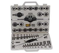 RLCJBMSUG 45pcs tap die set coarse fine teeth essential threading rethreading tool with handle wrench storage case fine 55 cylindrical pipe threads hardware tools metric 16cm