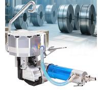 RLCJBMSUG Commercial Pneumatic Steel Strapping Machine: 4200N Tension + 6300N Clamp Force, All-in-One Pneumatic Steel Strapping Tool for 19mm Steel Coils & Timber
