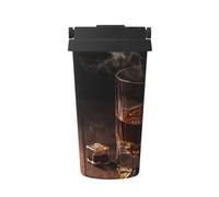 RLDOBOFE 16 oz Tumbler with Flip Lid and Handle Stainless Steel Vacuum Insulated Coffee Mug Double Wall Travel Tumblers Cigar & Whiskey Coffee Cup Gifts for Women Men Outdoor Thermal Cup