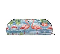 RLDOBOFE 19ca4ba04eb3e002f353af7533ef3a1 Leather Pencil Case with Zipper for Pencils, Pens, Markers, Makeup, Coin, Coins, Watercolor Flamingo, Taille unique