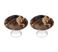 RLDOBOFE 2 Pack Golden Retrievers Cabinet Knob Stainless Steel Drawer Pull with Screws Round Cabinet Handle 1.1 Inch Hardware Decorative Knobs for Kitchen Furniture Cupboard