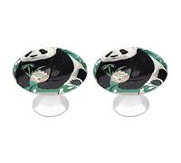 RLDOBOFE 2 Pack Panda Black and White Cabinet Knob Stainless Steel Drawer Pull with Screws Round Cabinet Handle 1.1 Inch Hardware Decorative Knobs for Kitchen Furniture Cupboard