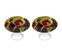 RLDOBOFE 2 Pack Round Carnivorous Plant Cabinet Knobs with Screws Stainless Steel Kitchen Cupboard Handles Decorative Dresser Drawer Knob Door Pulls Hardware for Home Bathroom
