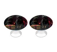 RLDOBOFE 2 Pack Round Cat Sitting on Gift Box Cabinet Knobs with Screws Stainless Steel Kitchen Cupboard Handles Decorative Dresser Drawer Knob Door Pulls Hardware for Home Bathroom