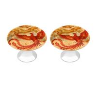 RLDOBOFE 2 Pack Round Dragon Phoenix Cabinet Knobs with Screws Stainless Steel Kitchen Cupboard Handles Decorative Dresser Drawer Knob Door Pulls Hardware for Home Bathroom