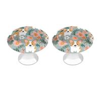 RLDOBOFE 2 Pack Round Flowers Spring Garden Cabinet Knobs with Screws Stainless Steel Kitchen Cupboard Handles Decorative Dresser Drawer Knob Door Pulls Hardware for Home Bathroom