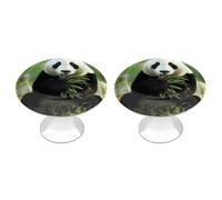 RLDOBOFE 2 Pack Round Panda Cabinet Knobs with Screws Stainless Steel Kitchen Cupboard Handles Decorative Dresser Drawer Knob Door Pulls Hardware for Home Bathroom