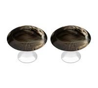 RLDOBOFE 2 Pack Tabby Cat Cabinet Knob Stainless Steel Drawer Pull with Screws Round Cabinet Handle 1.1 Inch Hardware Decorative Knobs for Kitchen Furniture Cupboard