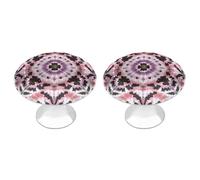 RLDOBOFE 2 Pack Tie Dye Cabinet Knob Stainless Steel Drawer Pull with Screws Round Cabinet Handle 1.1 Inch Hardware Decorative Knobs for Kitchen Furniture Cupboard