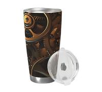 RLDOBOFE 20oz Tumbler with Lid Vacuum Insulated Tumbler Cool Steampunk Gears Stainless Steel Car Cup Insulated Coffee Mug for Travel Reusable Double Walled Thermal Cup for Hot Cold Drinks