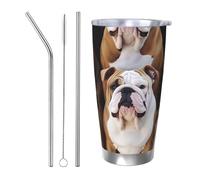 RLDOBOFE 20oz Tumbler with Lid Vacuum Insulated Tumbler English Bulldogs Stainless Steel Car Cup Insulated Coffee Mug for Travel Reusable Double Walled Thermal Cup for Hot Cold Drinks