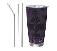 RLDOBOFE 20oz Tumbler with Lid Vacuum Insulated Tumbler Purple Black Goth Spooky Stainless Steel Car Cup Insulated Coffee Mug for Travel Reusable Double Walled Thermal Cup for Hot Cold Drinks