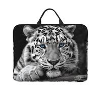 RLDOBOFE 360° Protective Laptop Sleeve 14 Inch Black and white tiger Laptop Case with Handle Shockproof Computer Bag Waterproof Briefcase Handbags Portable Laptop Bag Gifts for Men Women