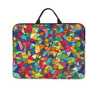 RLDOBOFE 360° Protective Laptop Sleeve 14 Inch Bright Geometric Shapes Laptop Case with Handle Shockproof Computer Bag Waterproof Briefcase Handbags Portable Laptop Bag Gifts for Men Women