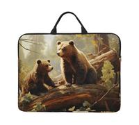 RLDOBOFE 360° Protective Laptop Sleeve 14 Inch Cute Bears Play in The Tree Laptop Case with Handle Shockproof Computer Bag Waterproof Briefcase Handbags Portable Laptop Bag Gifts for Men Women