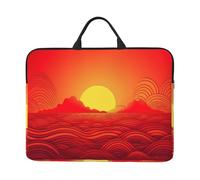 RLDOBOFE 360° Protective Laptop Sleeve 14 Inch Red Sunrise Laptop Case with Handle Shockproof Computer Bag Waterproof Briefcase Handbags Portable Laptop Bag Gifts for Men Women