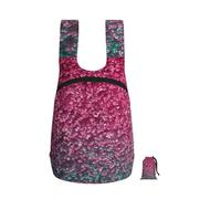 RLDOBOFE 3D Pink Glitter Backpack - Lightweight 16L Foldable Hiking Daypack Packable Back Pack Travel Bag Zipper