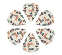 RLDOBOFE 6 Pcs Custom Polka Dot Guitar Picks for Acoustic Guitars Violin Ukulele Bass 0.96mm White