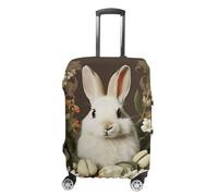 RLDOBOFE A Beautiful White Rabbit Travel Luggage Cover Anti Scratch Suitcase Protector Washable Elastic Baggage Cover, white, Small, Stylish